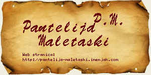 Pantelija Maletaški vizit kartica